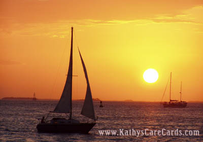 Sailboat and Yellow Sunset